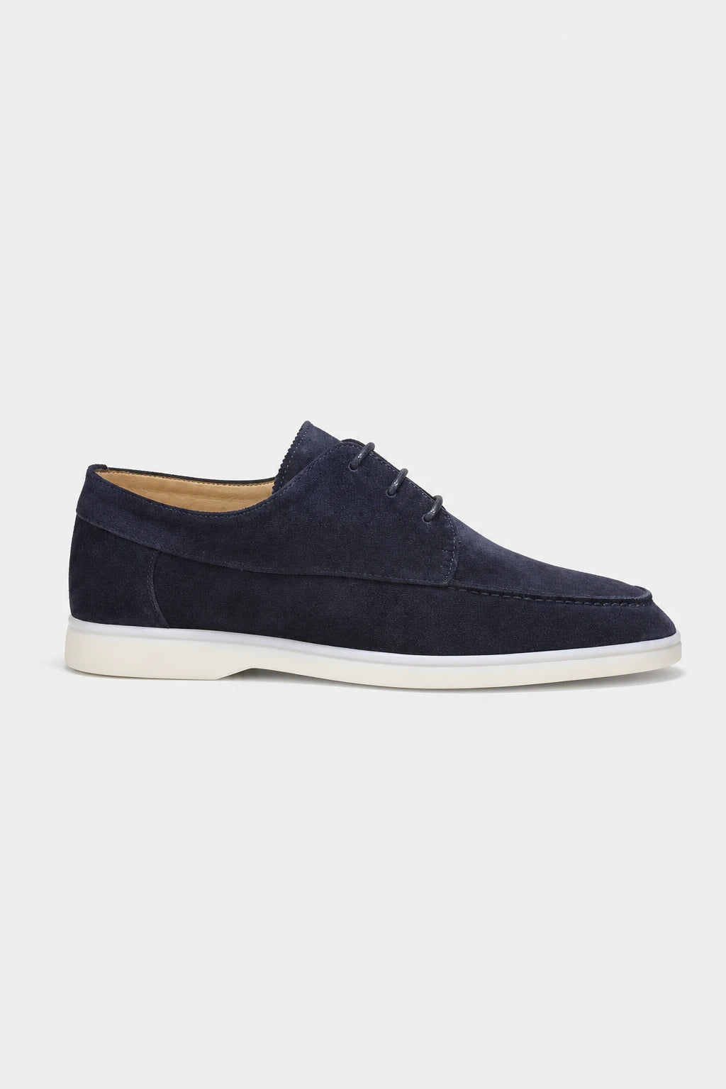 Zapatos Derby de Ante Azul Marino para Hombre con Cordones