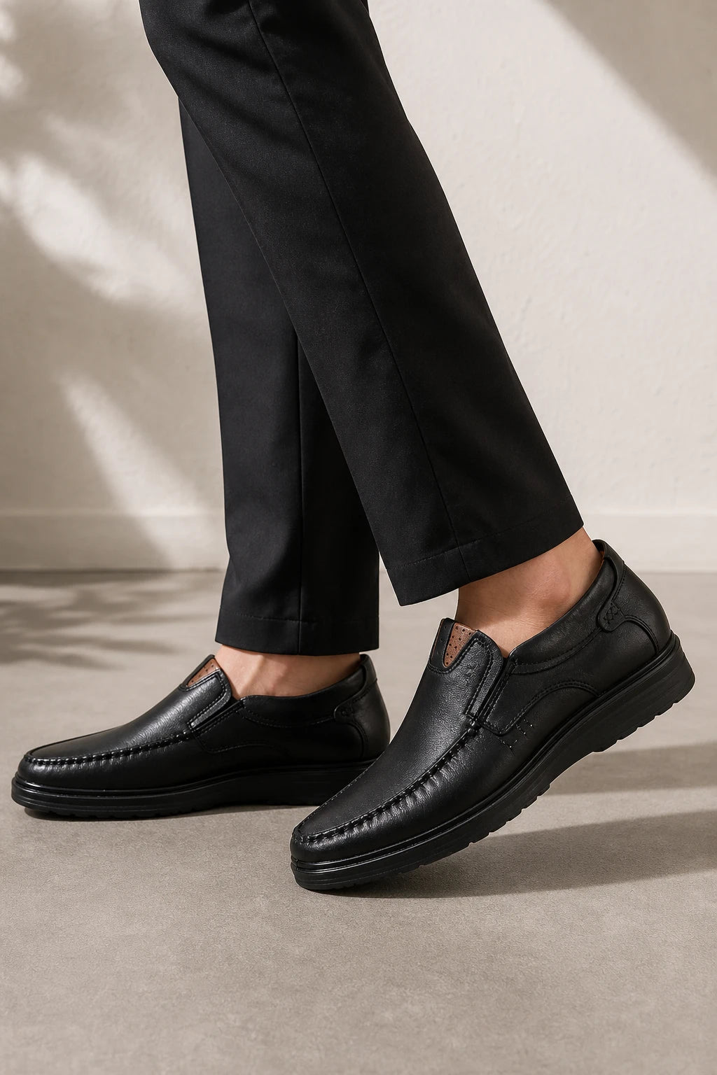 Zapatos Vestir Hombre De Cuero Sin Cordones