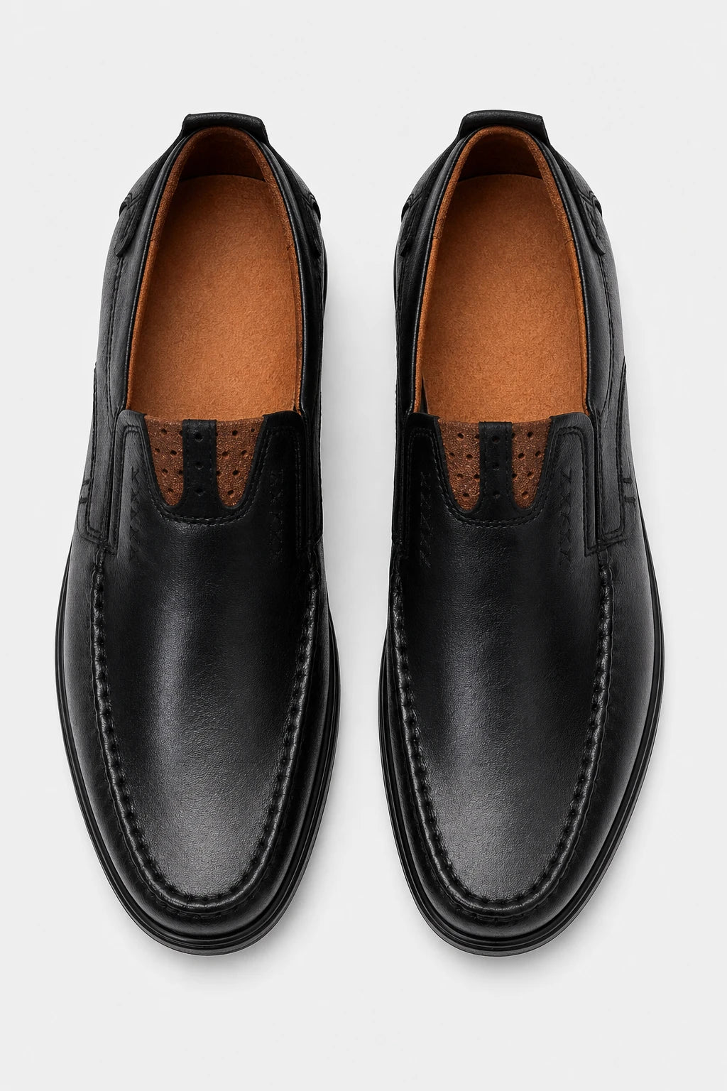 Zapatos Vestir Hombre De Cuero Sin Cordones