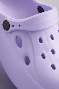 Zuecos Con Plataforma Lila De EVA