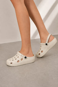 Zuecos Con Tacón De EVA Beige