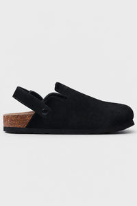 Zuecos Corcho Negro Gamuza