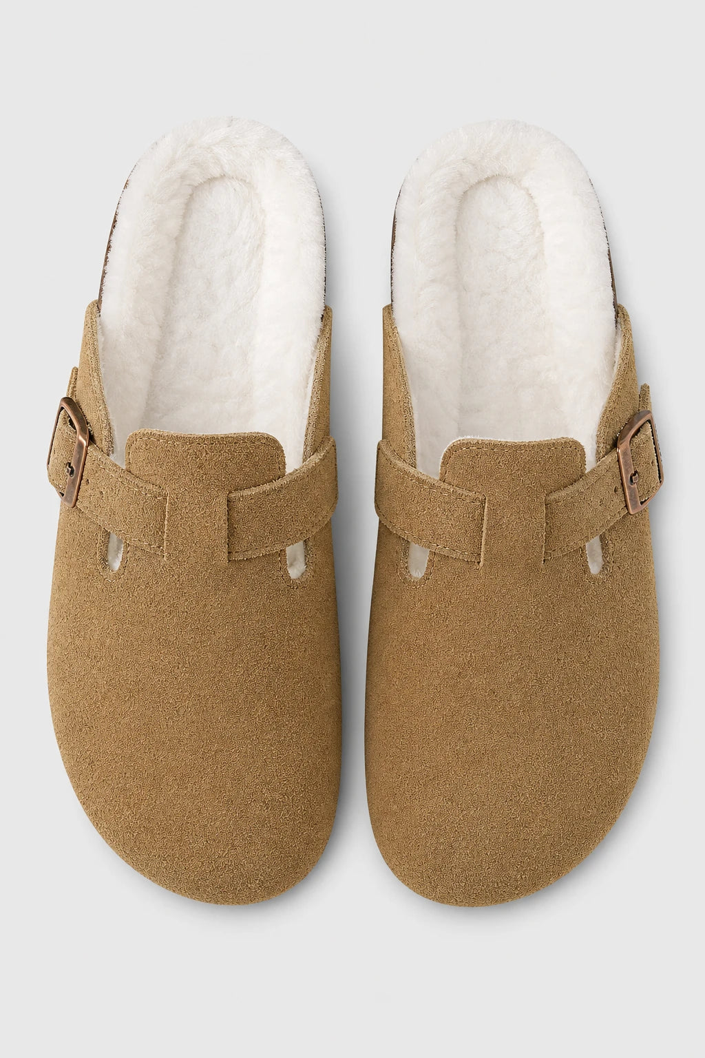 Zuecos De Invierno De Ante Con Forro De Pelo