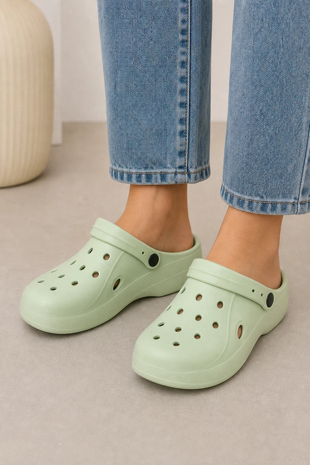 Zuecos Mujer Verde Menta