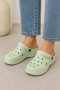 Zuecos Mujer Verde Menta