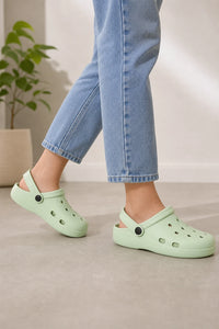 Zuecos Mujer Verde Menta
