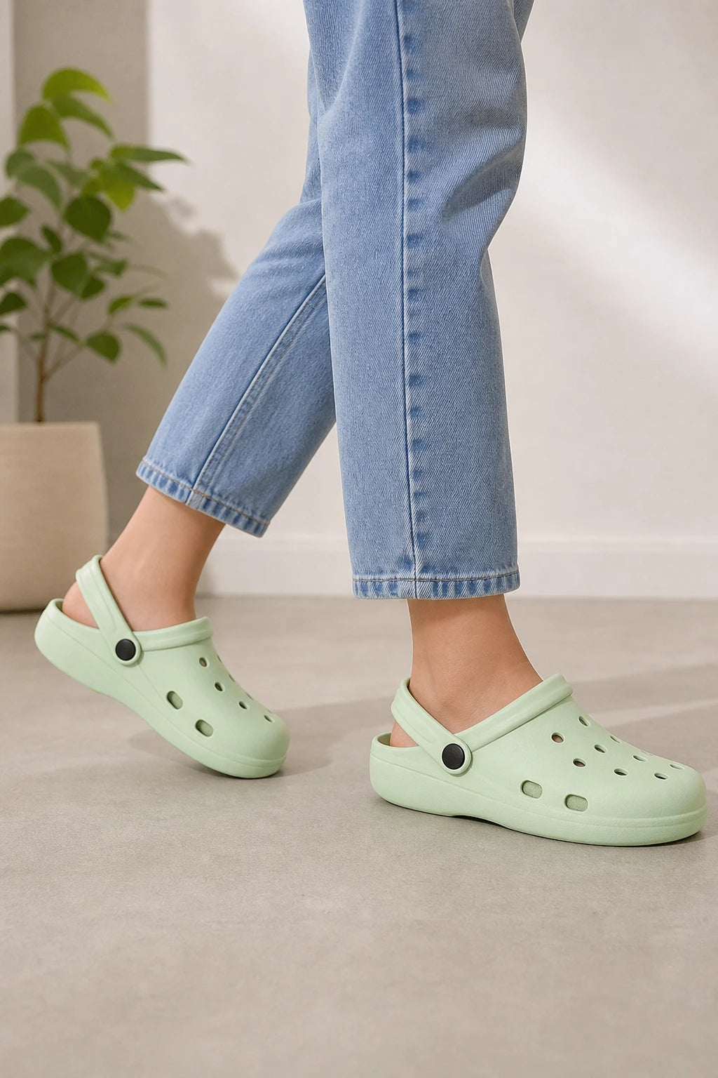 Zuecos Mujer Verde Menta