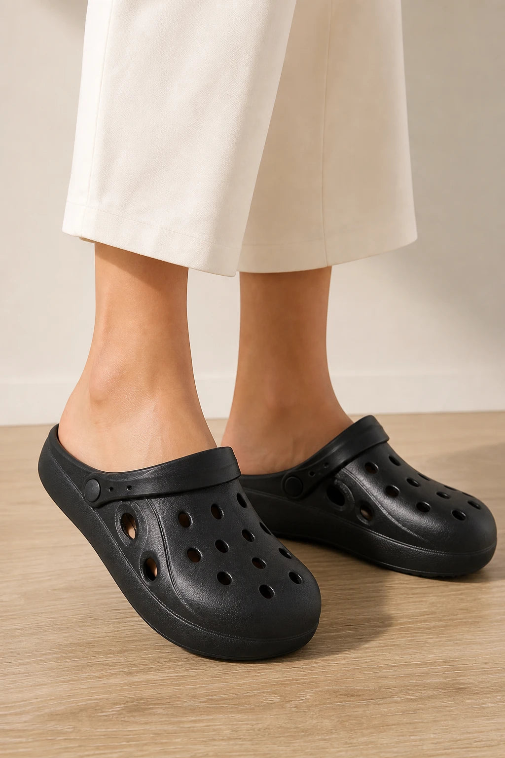 Zuecos Negros Mujer Negro